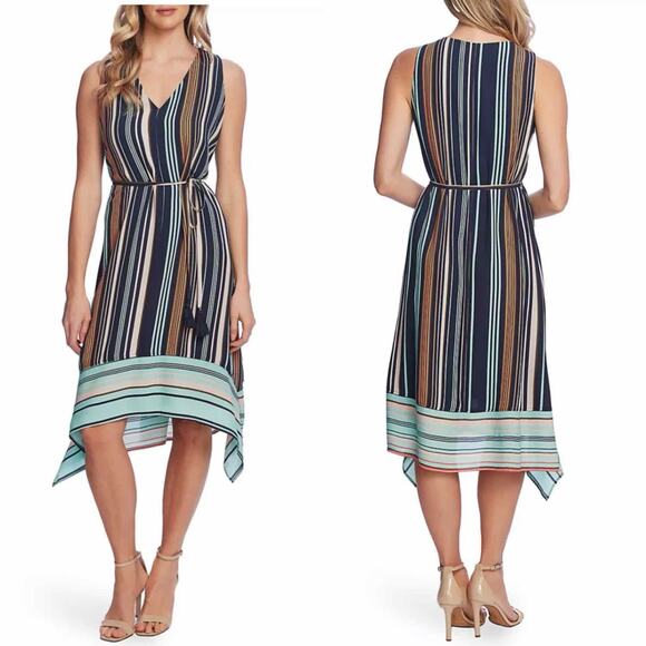 Vince Camuto Sleeveless Asymmetrical Hem Striped
Dress Size XXL - Picture 10 of 10